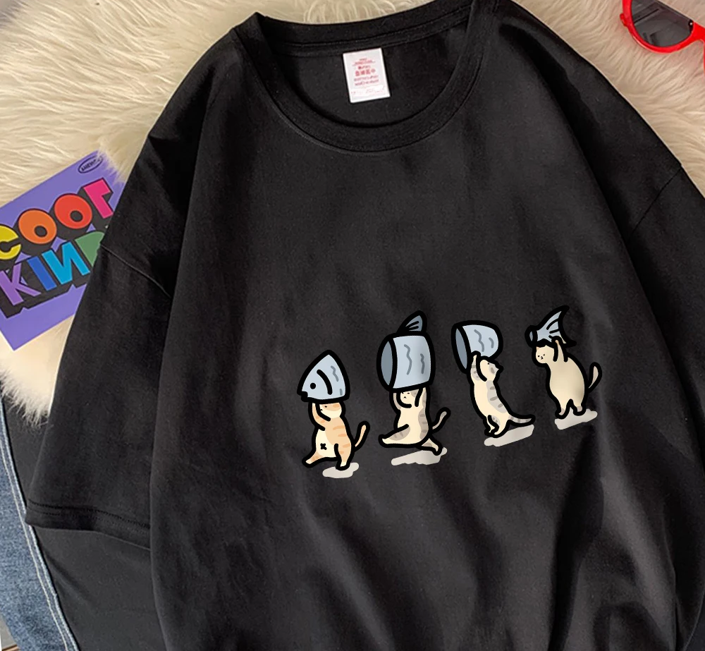 Patexy™ Four Little Cats Holding Fishcotton Unisex T-Shirts