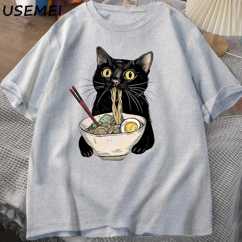 Patexy™ Noodle Ramen Cat T-Shirt Foodie Lover