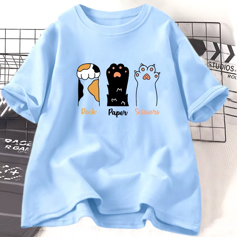 Patexy™  Rock Paper Scissors T Shirt Funny Cat 