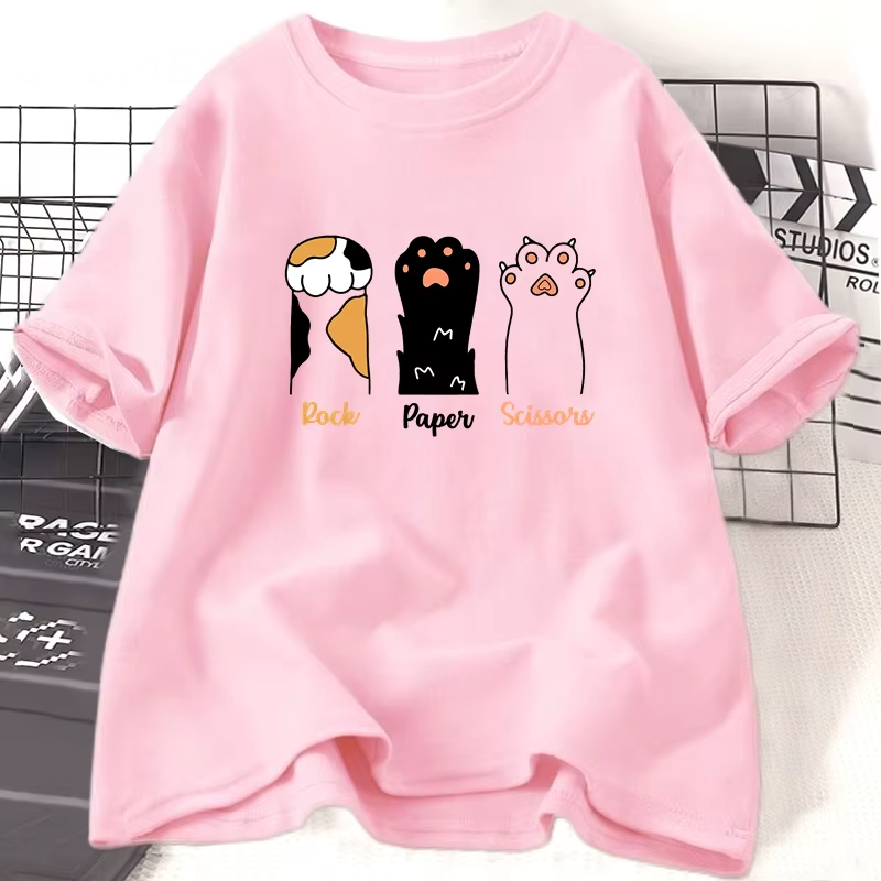 Patexy™  Rock Paper Scissors T Shirt Funny Cat 