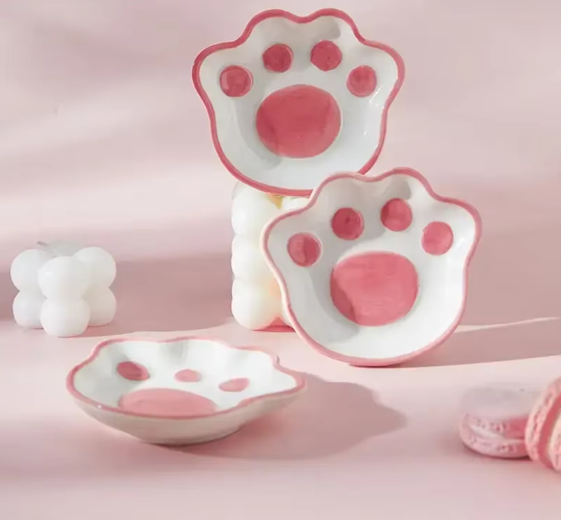  Patexy™ Cute Cat'S Paw Taste Dish Ceramic 