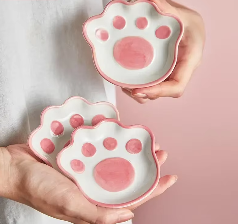  Patexy™ Cute Cat'S Paw Taste Dish Ceramic 