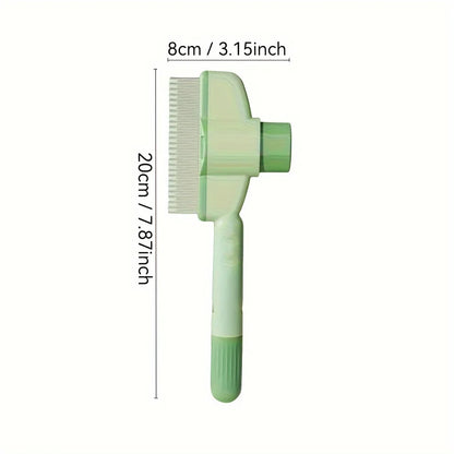 Self-Cleaning Pet Grooming Comb for Cats - Dense Teeth Detangling Brush, Lice Removal, Ergonomic Handle, Cat Brush