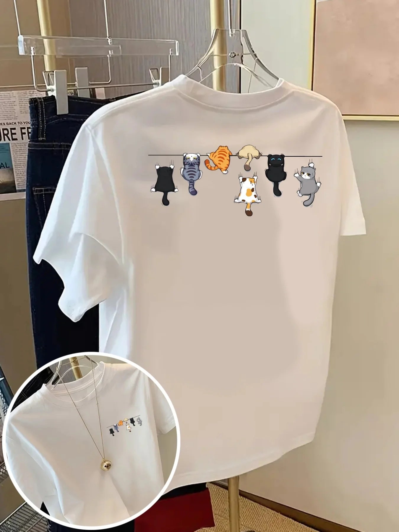 Patexy™ Cartoons Cats Prints Basic T-Shirts Summer