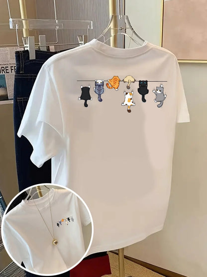 Patexy™ Cartoons Cats Prints Basic T-Shirts Summer
