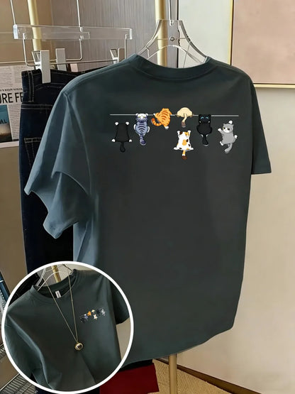 Patexy™ Cartoons Cats Prints Basic T-Shirts Summer