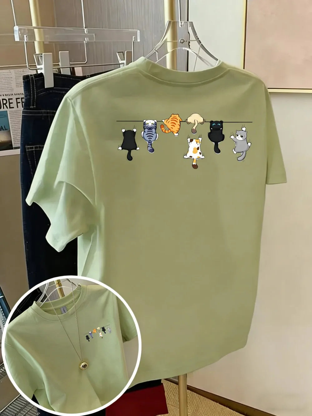 Patexy™ Cartoons Cats Prints Basic T-Shirts Summer