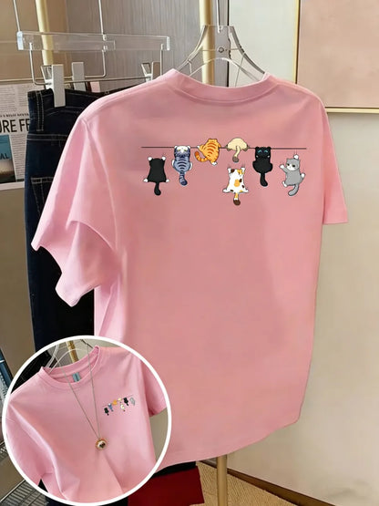 Patexy™ Cartoons Cats Prints Basic T-Shirts Summer