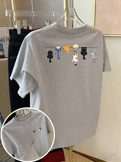 Patexy™ Cartoons Cats Prints Basic T-Shirts Summer