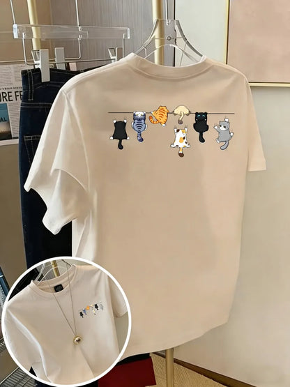 Patexy™ Cartoons Cats Prints Basic T-Shirts Summer