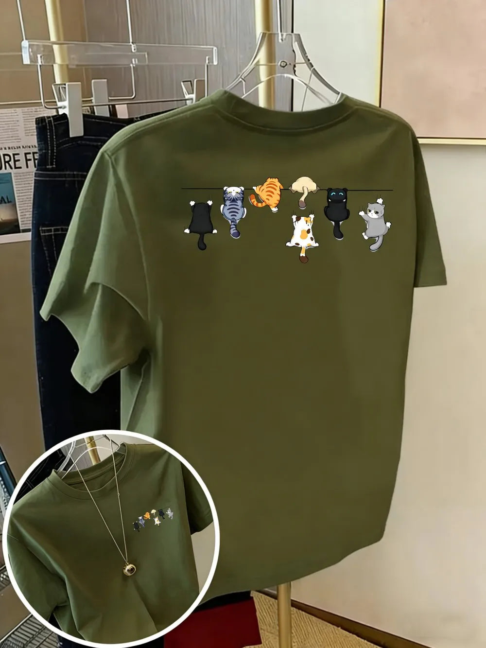 Patexy™ Cartoons Cats Prints Basic T-Shirts Summer