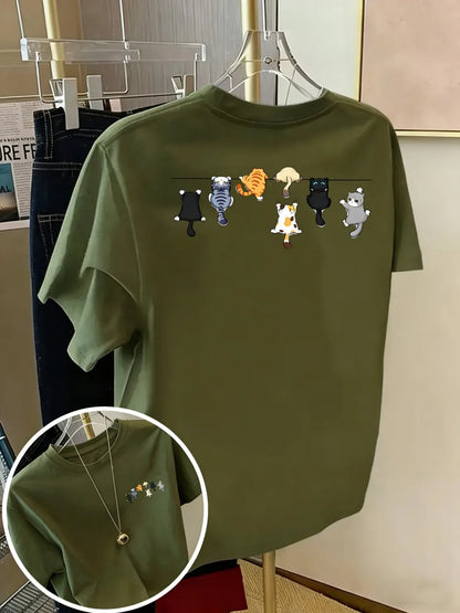 Patexy™ Cartoons Cats Prints Basic T-Shirts Summer