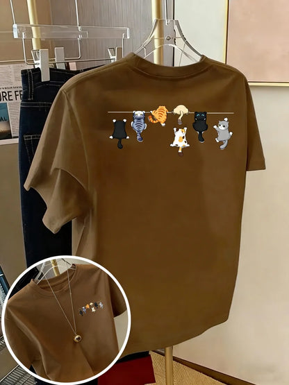 Patexy™ Cartoons Cats Prints Basic T-Shirts Summer