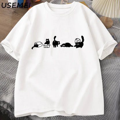 Patexy™ Five Mood Cats T-Shirts Oversized Cat Mom