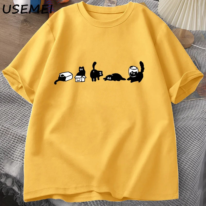 Patexy™ Five Mood Cats T-Shirts Oversized Cat Mom