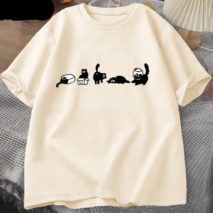 Patexy™ Five Mood Cats T-Shirts Oversized Cat Mom
