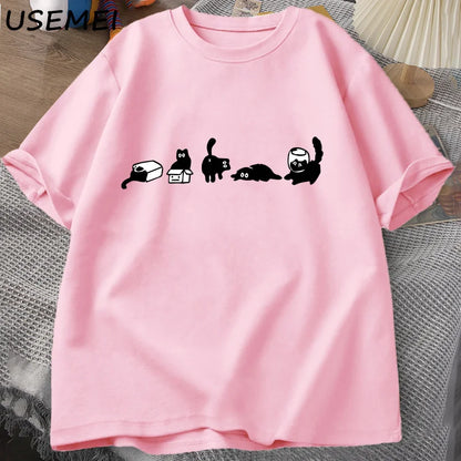 Patexy™ Five Mood Cats T-Shirts Oversized Cat Mom