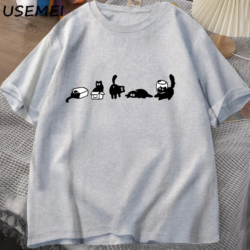Patexy™ Five Mood Cats T-Shirts Oversized Cat Mom