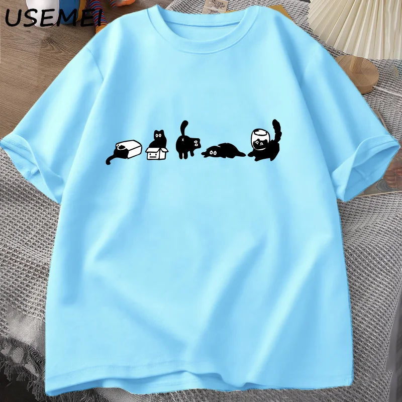 Patexy™ Five Mood Cats T-Shirts Oversized Cat Mom