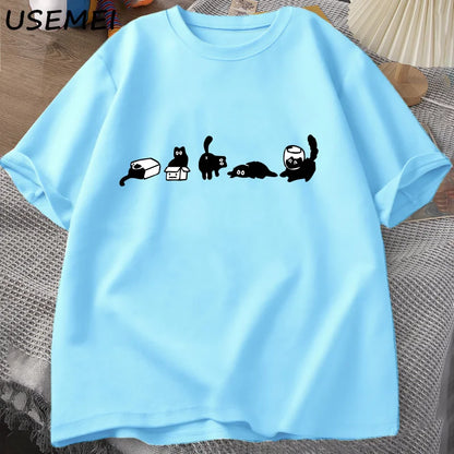 Patexy™ Five Mood Cats T-Shirts Oversized Cat Mom