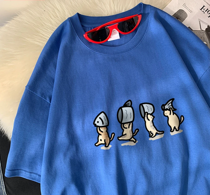 Patexy™ Four Little Cats Holding Fishcotton Unisex T-Shirts