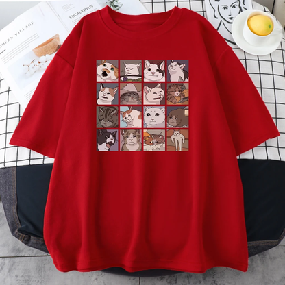 Patexy™ Meme Cats Puzzle Creativity Printed Unisex T-Shirts
