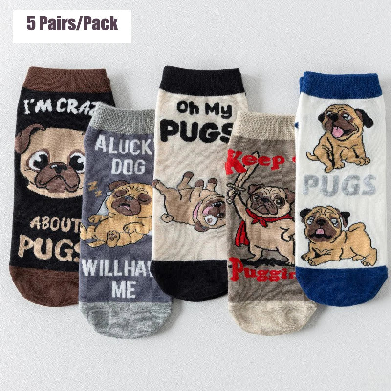 Patexy™ 5 Pairs/Pack Women`S Cartoon Dog Cat Socks