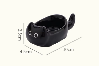 Patexy™ Ceramic Cat-Shaped Mini Dipping Plate Side Dish Small Bowl