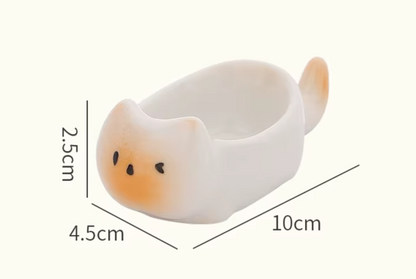 Patexy™ Ceramic Cat-Shaped Mini Dipping Plate Side Dish Small Bowl