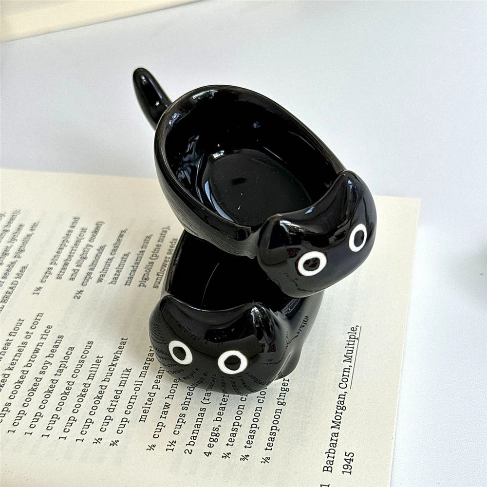Patexy™ Ceramic Cat-Shaped Mini Dipping Plate Side Dish Small Bowl