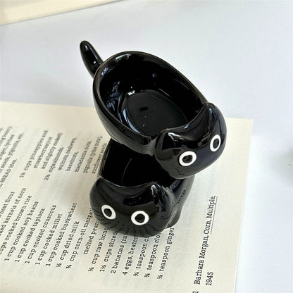 Patexy™ Ceramic Cat-Shaped Mini Dipping Plate Side Dish Small Bowl