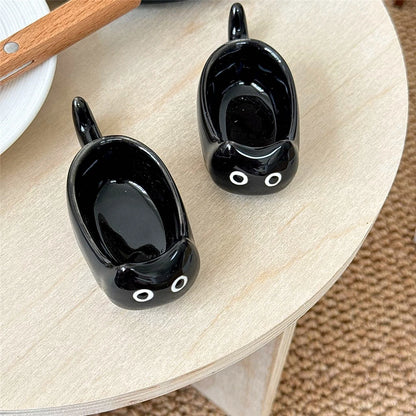 Patexy™ Ceramic Cat-Shaped Mini Dipping Plate Side Dish Small Bowl