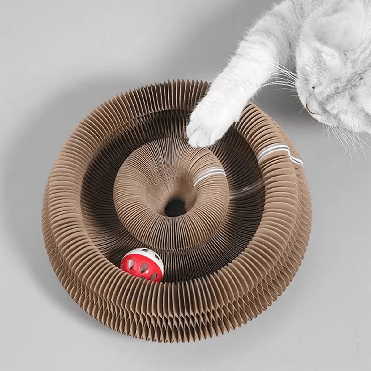 Patexy™ Foldable Multi-Level Cat Scratcher with Bell & Catnip