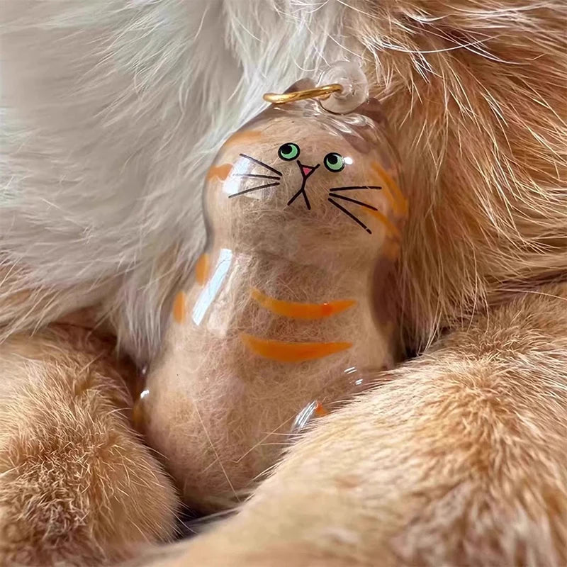 Patexy™Cat Memorial Keychain - Handmade Pet Hair Keepsake & Storage Container
