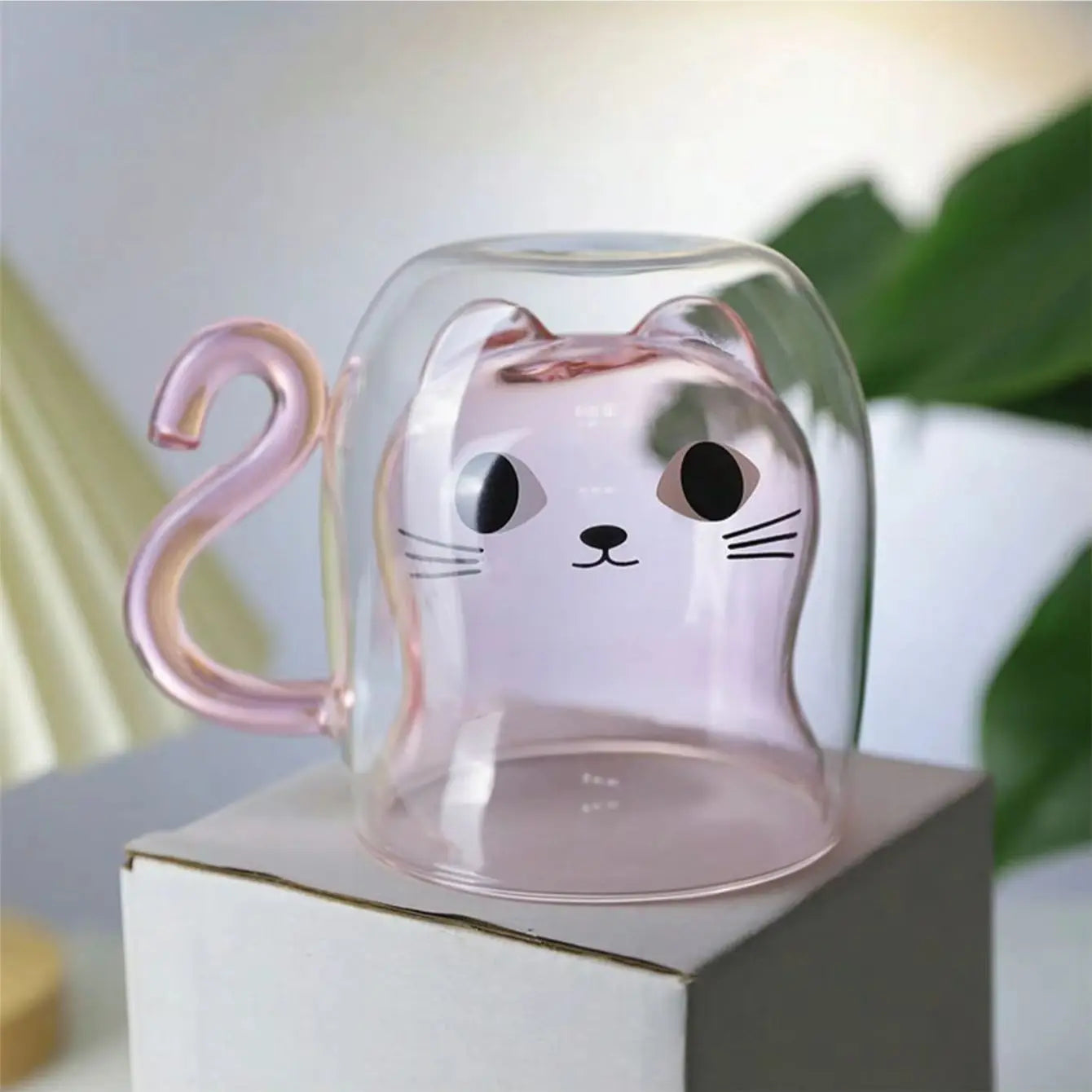 Patexy™ 1Pc, Cup Coffee Cartoon Kitten Glass Coffee Mug