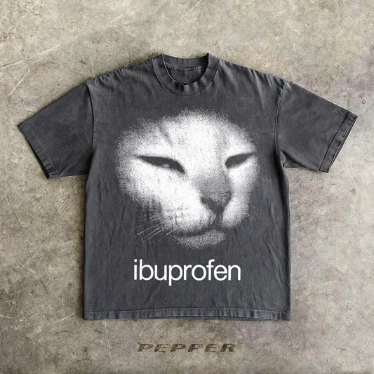 Patexy™ "I Need Ibuprofen " Funny Vintage Graphic Cat