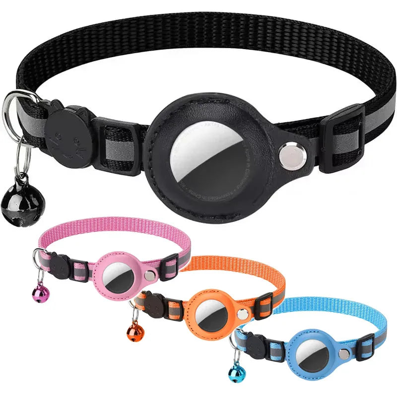 Anti-Lost AirTag Pet Collar – Reflective Protective Cover with Bell