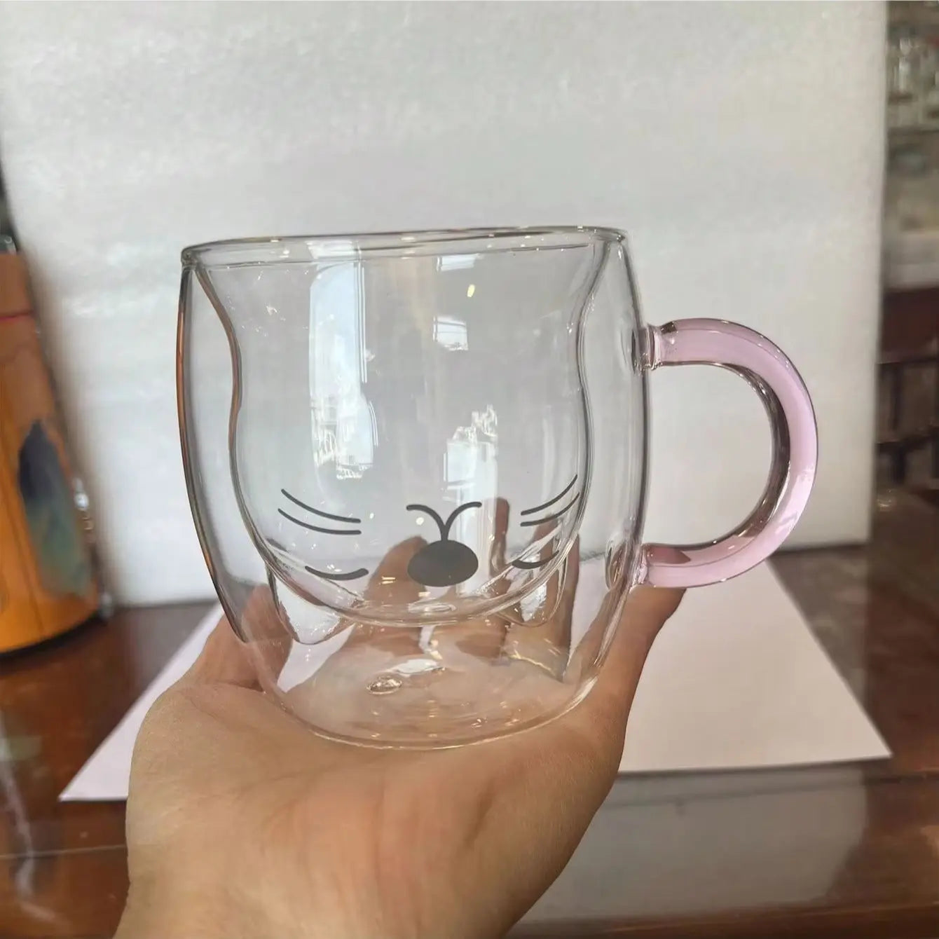 Patexy™ 1Pc, Cup Coffee Cartoon Kitten Glass Coffee Mug