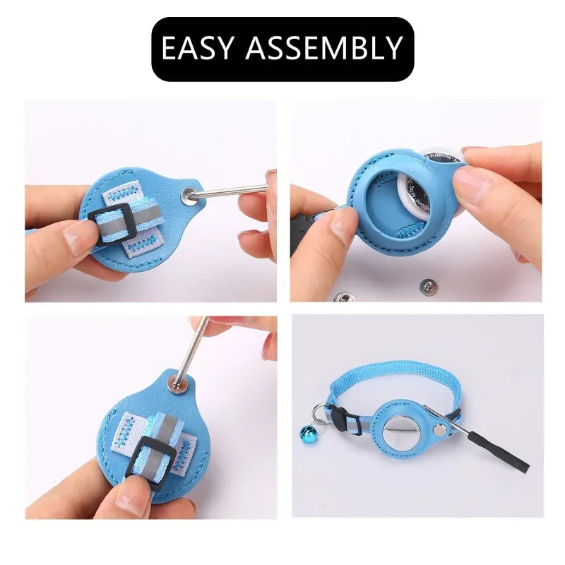 Anti-Lost AirTag Pet Collar – Reflective Protective Cover with Bell