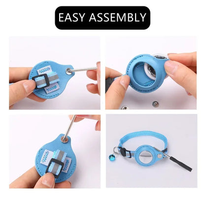 Anti-Lost AirTag Pet Collar – Reflective Protective Cover with Bell