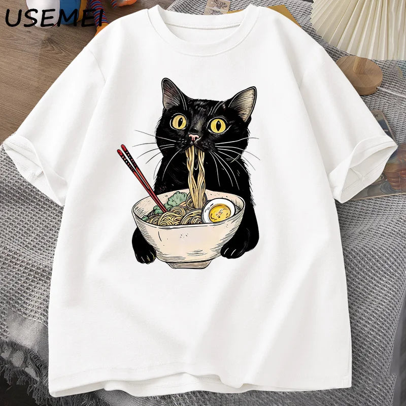 Patexy™ Noodle Ramen Cat T-Shirt Foodie Lover
