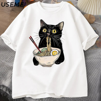 Patexy™ Noodle Ramen Cat T-Shirt Foodie Lover