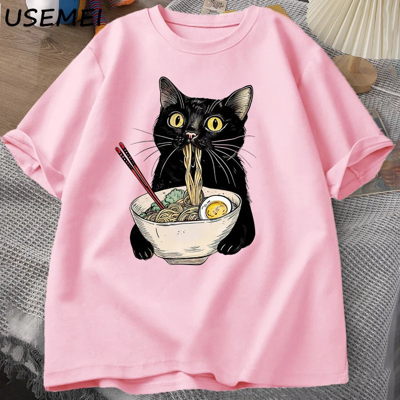 Patexy™ Noodle Ramen Cat T-Shirt Foodie Lover