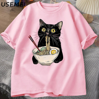 Patexy™ Noodle Ramen Cat T-Shirt Foodie Lover