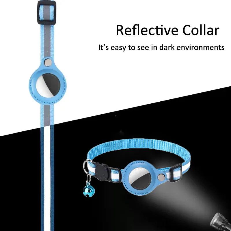 Anti-Lost AirTag Pet Collar – Reflective Protective Cover with Bell