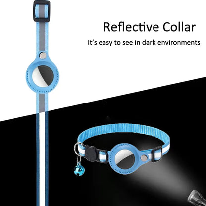 Anti-Lost AirTag Pet Collar – Reflective Protective Cover with Bell