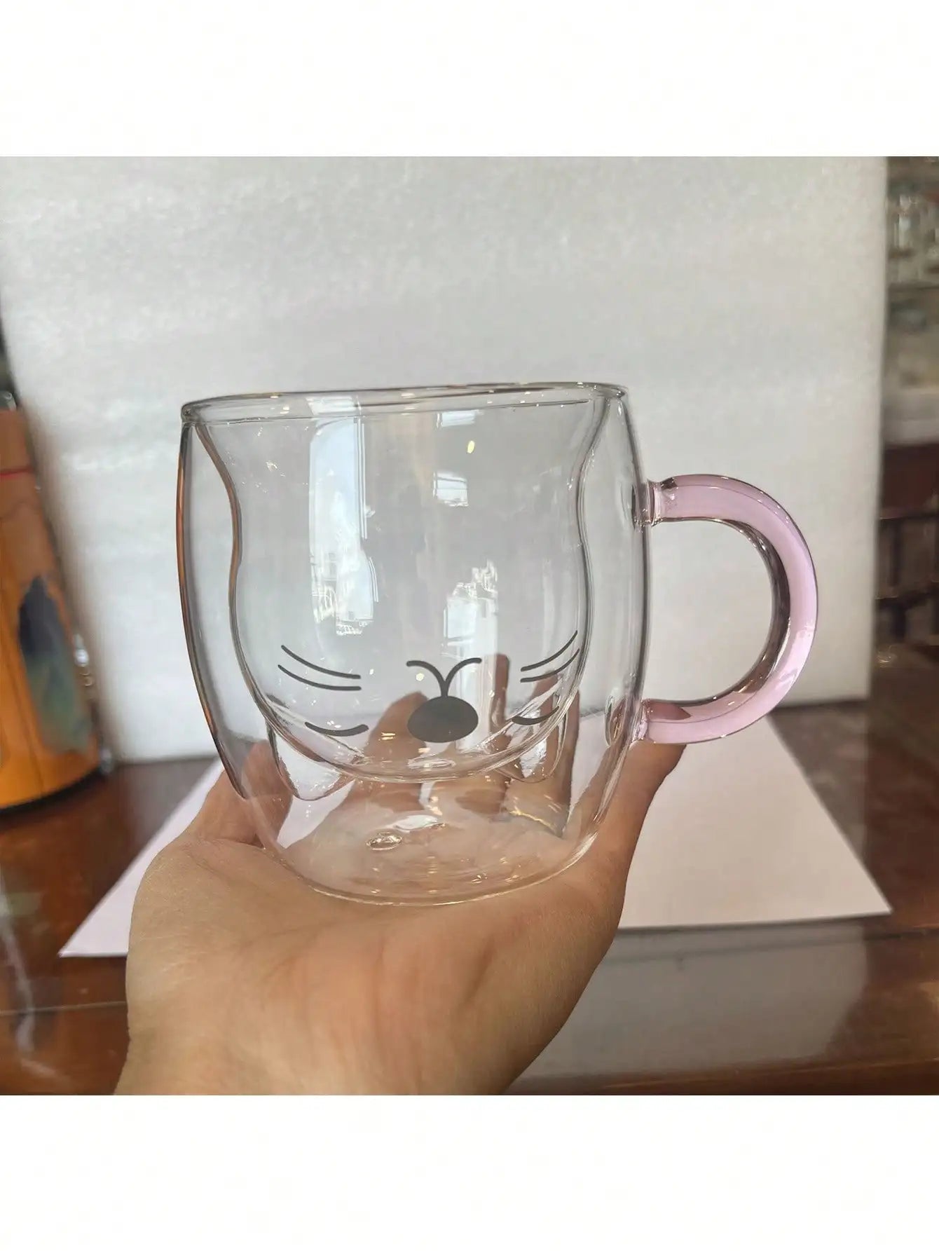 Patexy™ 1Pc, Cup Coffee Cartoon Kitten Glass Coffee Mug