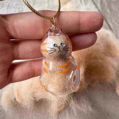 Patexy™Cat Memorial Keychain - Handmade Pet Hair Keepsake & Storage Container