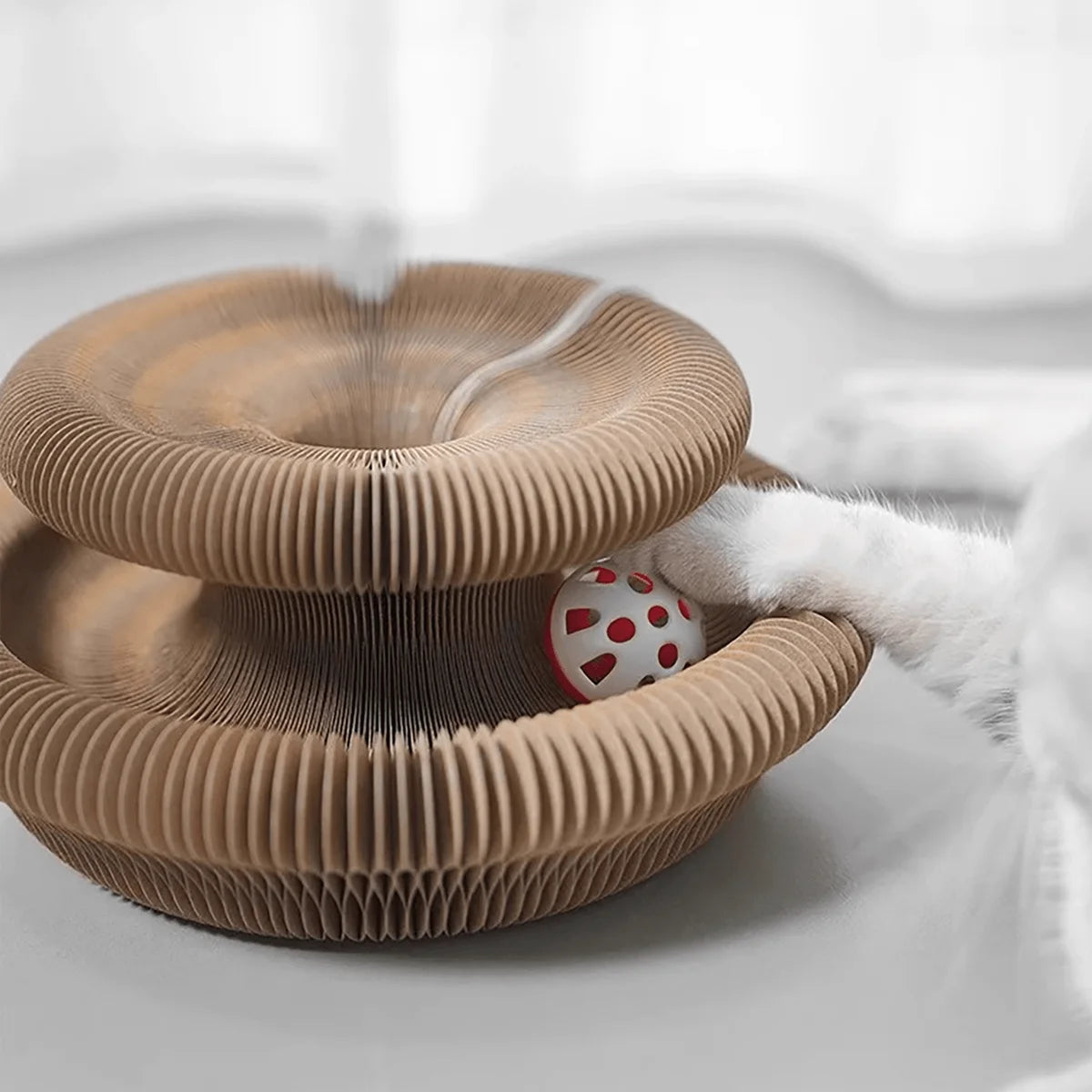 Patexy™ Foldable Multi-Level Cat Scratcher with Bell & Catnip