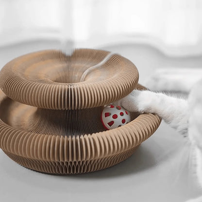 Patexy™ Foldable Multi-Level Cat Scratcher with Bell & Catnip